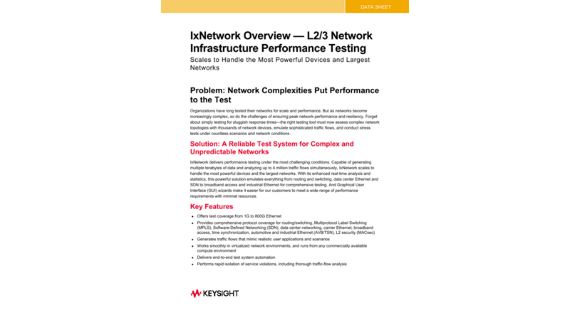 IxNetwork Overview—L2/3 Network Infrastructure Performance Testing